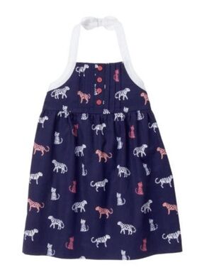 Gymboree Navy safari Halter Dress size 6-12 months - NWOT